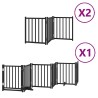 Barrière pour chien porte pliable 12panneaux noir bois peuplier 569606569606