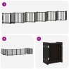 Barrière pour chien porte pliable 12panneaux noir bois peuplier 569606569606