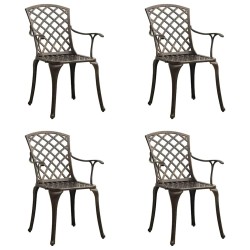 Chaises de jardin lot de 4 Aluminium coulé Bronze 569607569607