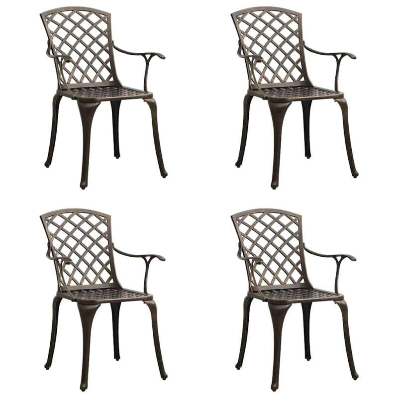 Chaises de jardin lot de 4 Aluminium coulé Bronze 569607569607