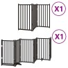 Barrière pour chien porte pliable 9 panneaux noir bois peuplier 569608569608