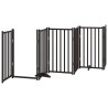 Barrière pour chien porte pliable 9 panneaux noir bois peuplier 569608569608