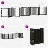 Barrière pour chien porte pliable 9 panneaux noir bois peuplier 569609569609