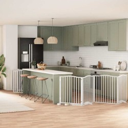 Barrière pour chien porte pliable 12 panneaux bois de peuplier 569610569610