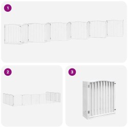 Barrière pour chien porte pliable 12 panneaux bois de peuplier 569610569610