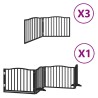 Barrière pour chien porte pliable 10panneaux noir bois peuplier 569611569611