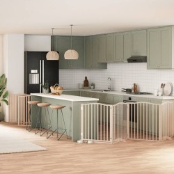 Barrière pour chien porte pliable 10 panneaux bois de peuplier 569613569613