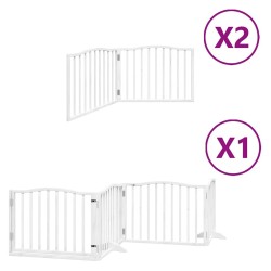 Barrière pour chien porte pliable 8panneaux blanc bois peuplier 569614569614