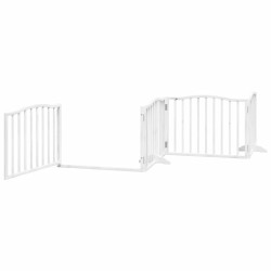 Barrière pour chien porte pliable 8panneaux blanc bois peuplier 569614569614