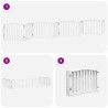 Barrière pour chien porte pliable 8panneaux blanc bois peuplier 569614569614