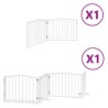 Barrière pour chien porte pliable 6panneaux blanc bois peuplier 569615569615