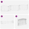 Barrière pour chien porte pliable 6panneaux blanc bois peuplier 569615569615