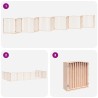 Barrière pour chien porte pliable 12 panneaux bois de peuplier 569616569616