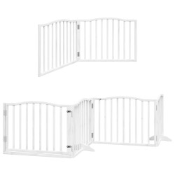 Barrière pour chien porte pliable 10 panneaux bois de peuplier 569617569617