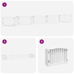 Barrière pour chien porte pliable 10 panneaux bois de peuplier 569617569617