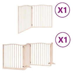 Barrière pour chien avec porte pliable 6 panneaux bois peuplier 569618569618