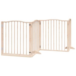 Barrière pour chien avec porte pliable 6 panneaux bois peuplier 569618569618