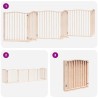 Barrière pour chien avec porte pliable 6 panneaux bois peuplier 569618569618