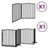 Barrière pour chien porte pliable 6 panneaux noir bois peuplier 569619569619