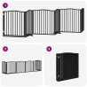 Barrière pour chien porte pliable 6 panneaux noir bois peuplier 569619569619