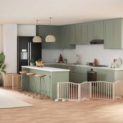 Barrière pour chien porte pliable 12 panneaux bois de peuplier 569620569620