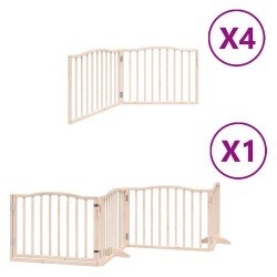 Barrière pour chien porte pliable 12 panneaux bois de peuplier 569620569620