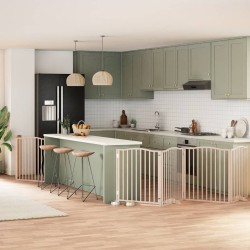 Barrière pour chien porte pliable 8 panneaux bois de peuplier 569621569621