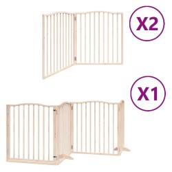 Barrière pour chien porte pliable 8 panneaux bois de peuplier 569621569621