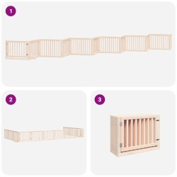 Barrière pour chien porte pliable 12 panneaux bois de peuplier 569622569622