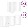 Barrière pour chien porte pliable 12 panneaux bois de peuplier 569625569625