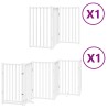Barrière pour chien porte pliable 9panneaux blanc bois peuplier 569626569626