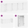 Barrière pour chien porte pliable 9panneaux blanc bois peuplier 569626569626