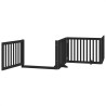Barrière pour chien porte pliable 10panneaux noir bois peuplier 569628569628