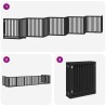 Barrière pour chien porte pliable 10panneaux noir bois peuplier 569629569629