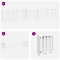Barrière pour chien porte pliable 10 panneaux bois de peuplier 569630569630