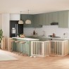 Barrière pour chien porte pliable 12 panneaux bois de peuplier 569631569631