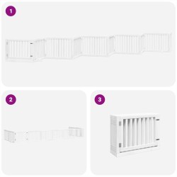 Barrière pour chien porte pliable 10 panneaux bois de peuplier 569632569632