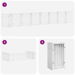 Barrière pour chien porte pliable 15 panneaux bois de peuplier 569633569633
