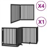 Barrière pour chien porte pliable 12panneaux noir bois peuplier 569634569634