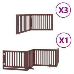 Barrière pour chien porte pliable 10 panneaux bois de peuplier 569635569635