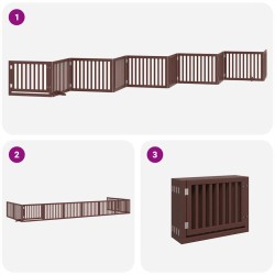 Barrière pour chien porte pliable 10 panneaux bois de peuplier 569635569635