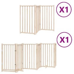 Barrière pour chiens avec porte pliable 9panneaux bois peuplier 569636569636