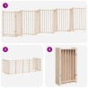 Barrière pour chiens avec porte pliable 9panneaux bois peuplier 569636569636