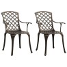 Chaises de jardin lot de 2 Aluminium coulé Bronze 569637569637