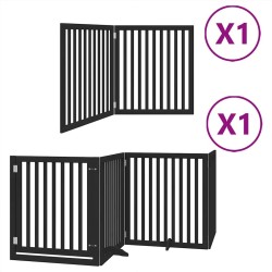 Barrière pour chien porte pliable 6 panneaux noir bois peuplier 569639569639