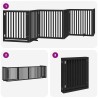 Barrière pour chien porte pliable 6 panneaux noir bois peuplier 569639569639