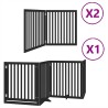 Barrière pour chien porte pliable 8 panneaux noir bois peuplier 569640569640