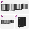 Barrière pour chien porte pliable 8 panneaux noir bois peuplier 569640569640