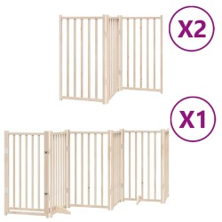 Barrière pour chien porte pliable 12 panneaux bois de peuplier 569641569641