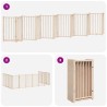 Barrière pour chien porte pliable 12 panneaux bois de peuplier 569641569641